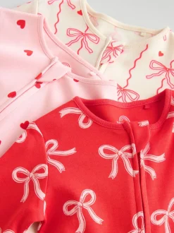 Babypakjes En Babypyjama's|Next Rode strik - 2-weg slaappakjes met ritssluiting, set van 3 (0-2jr)