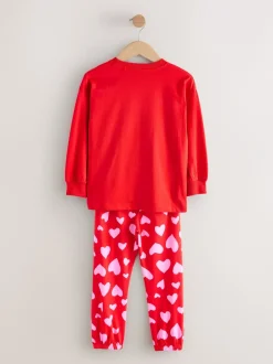 Nachtkleding En Pyjama's|Pyjama's|Next - Verpakking van 3 pyjama's met joggingbroek (3-16 jr) Rode strikken/hartjes