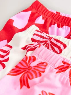 Nachtkleding En Pyjama's|Pyjama's|Next - Verpakking van 3 pyjama's met joggingbroek (3-16 jr) Rode strikken/hartjes