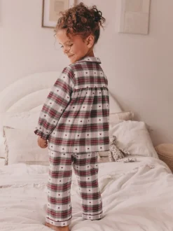 Nachtkleding En Pyjama's|Pyjama's|Next Rode/groene hartjesprint - Geweven pyjama met knopen (9 mnd-12 jr)