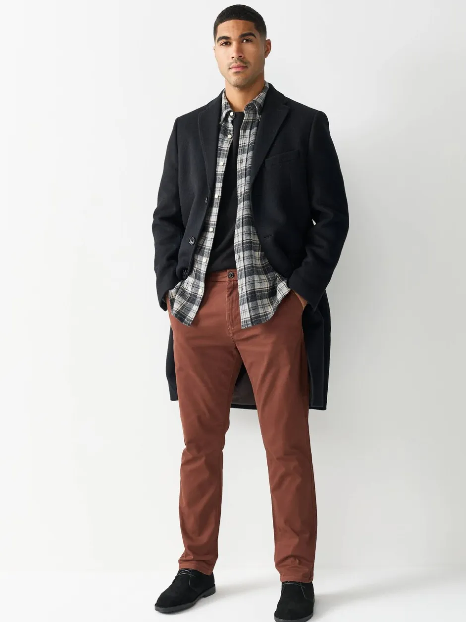 Broeken En Chino's*Next Roestbruin - Slim Fit - Stretchy chino