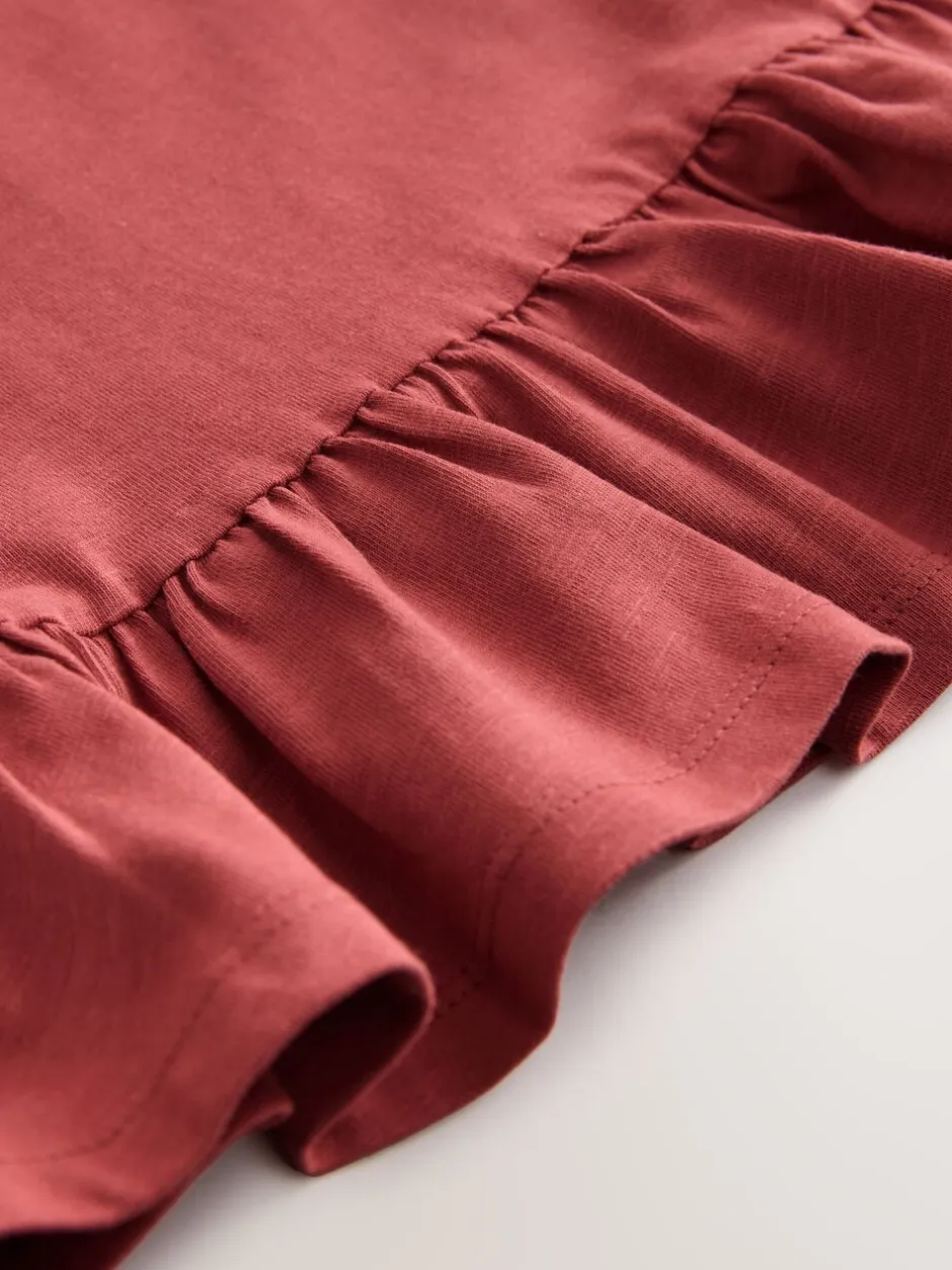 T-Shirts*Next Roestbruin - T-shirt met peplum en korte mouwen (3mnd -7jr)