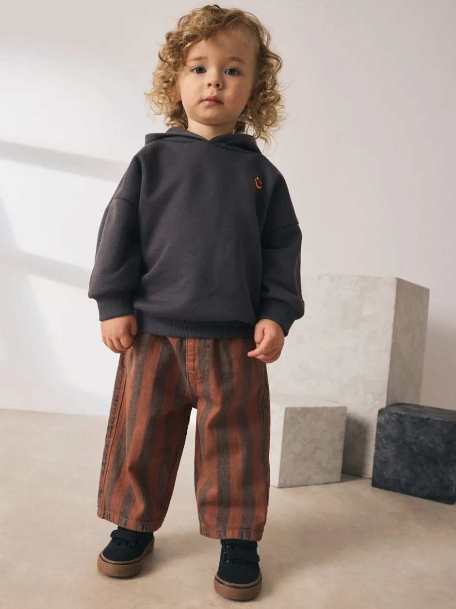 Broeken En Chino's|Next Roestbruin gestreept - Wijde broek met elastische taille (3mnd-7jr)