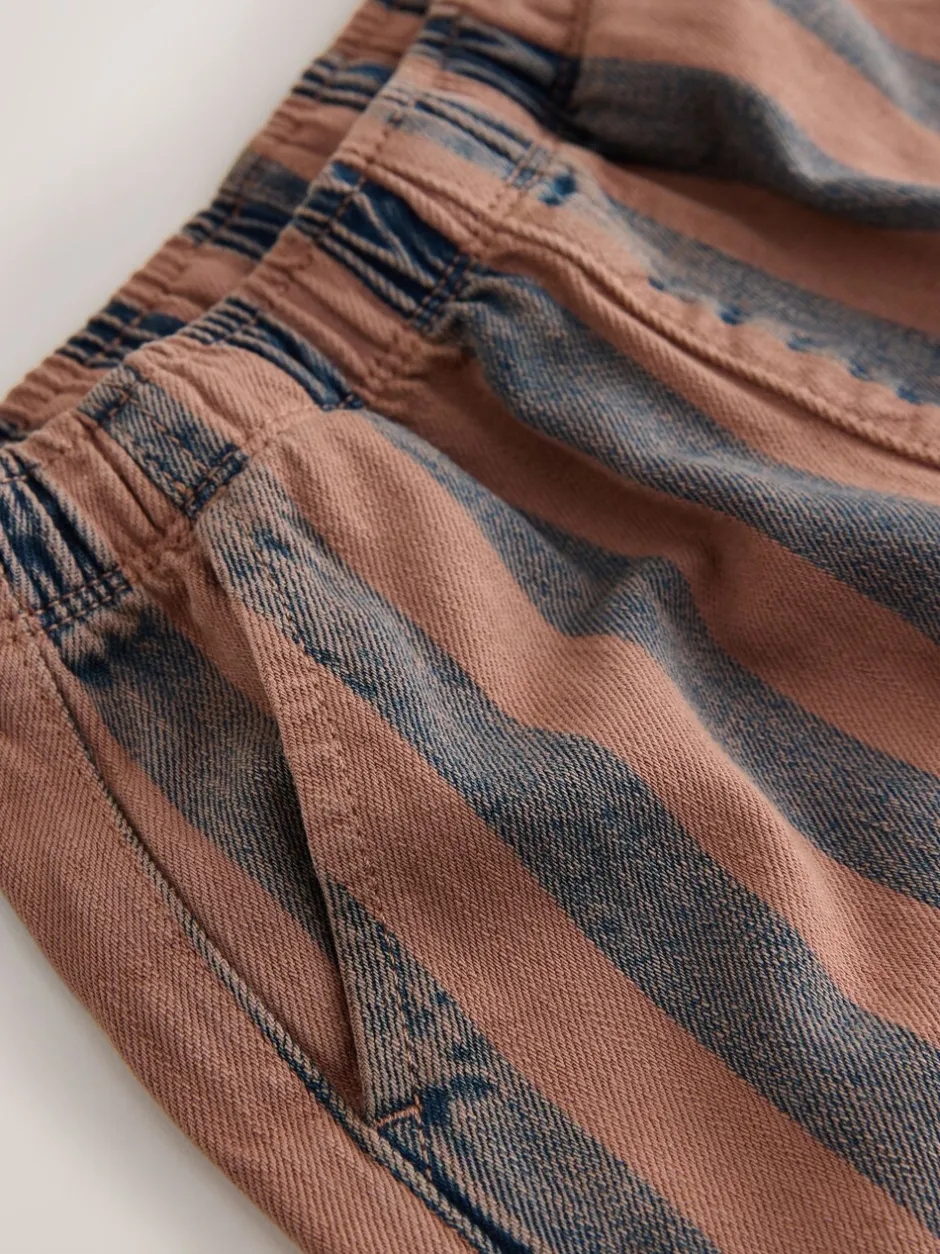 Broeken En Chino's|Next Roestbruin gestreept - Wijde broek met elastische taille (3mnd-7jr)