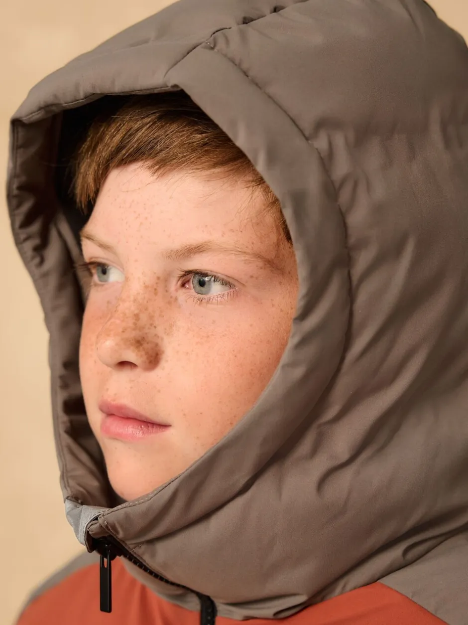 Schoolkleding|Jassen En Jacks*Next Roestbruine Kleurblokken - Regenbestendige gewatteerde jas met microfleece voering (3-17jr)