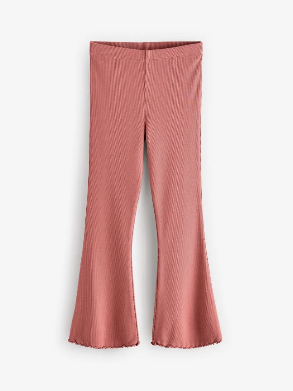 Broeken En Leggings|Next Roestbruin-roze - Geribde uitlopende legging (3-16 jr)
