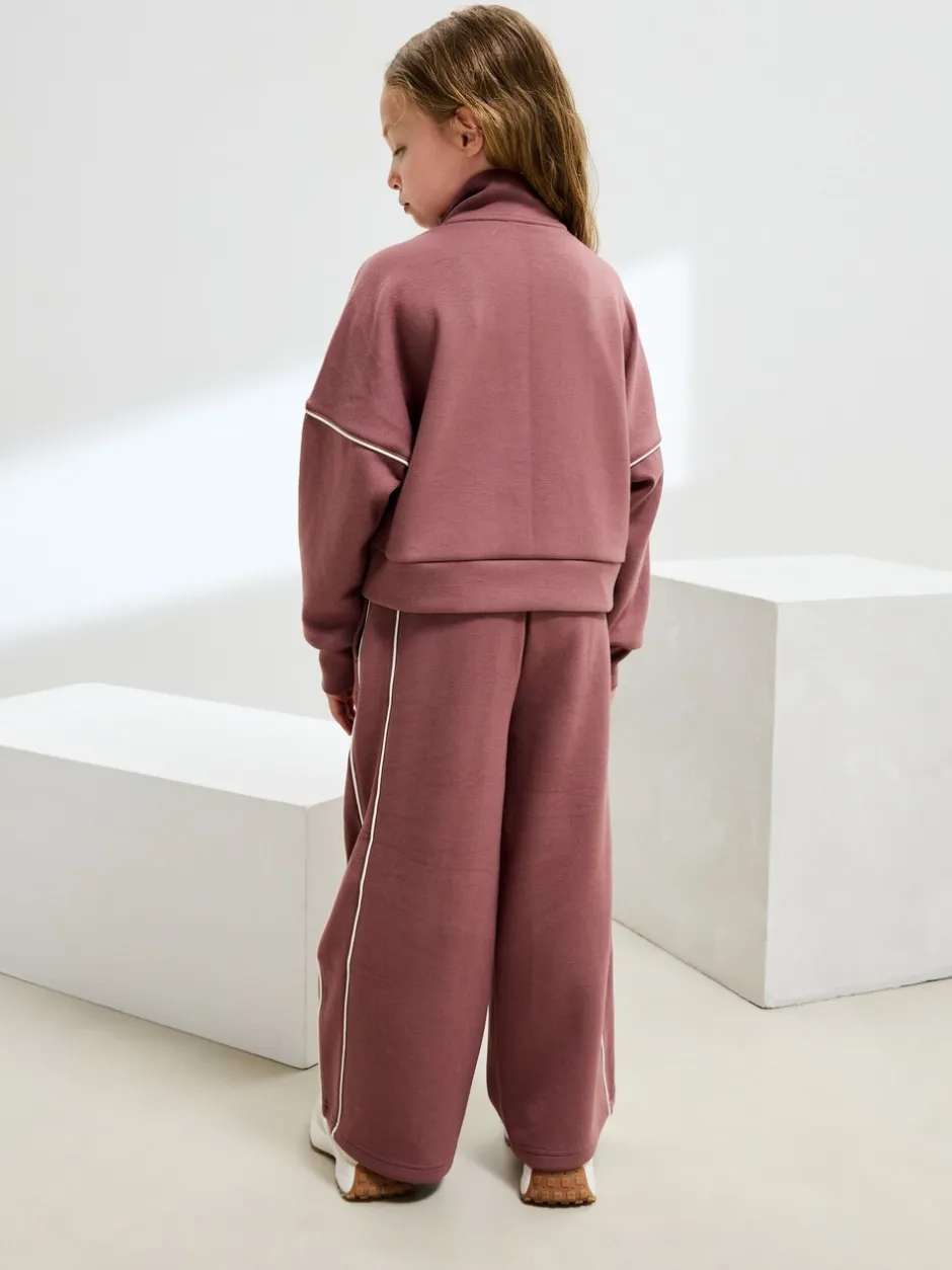 Sweaters En Hoody´S|Next - Set van superzachte joggingbroek met rits, ronde hals en wijde pijpen (3-16jr) Roestbruin-roze
