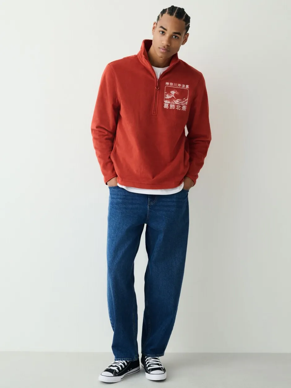 Jassen En Jacks|Sweaters En Hoody´S|Next Roestoranje - Hokusai Licence Graphic Polar Fleece Zip Through Funnel Fleece