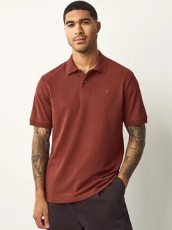 Poloshirts|Next Roestrood - Normale Pasvorm - Piqué poloshirt met korte mouwen