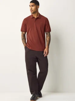 Poloshirts|Next Roestrood - Normale Pasvorm - Piqué poloshirt met korte mouwen