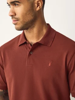 Poloshirts|Next Roestrood - Normale Pasvorm - Piqué poloshirt met korte mouwen