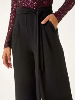 Jumpsuits En Playsuits|Roman Pailletten wikkel V-hals stretchy Jumpsuit