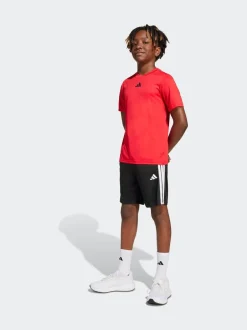 Shorts*adidas - Train Essentials 3-Strepen Kids T-shirt & Shorts Set Rood