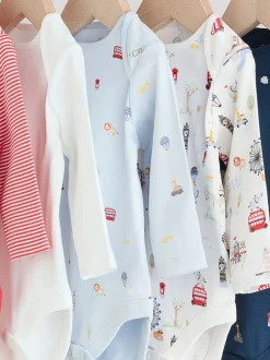 Rompertjes En Hemdjes|Rompertjes En Hemdjes*Next Rood - Baby London Bodysuits met lange mouwen 5 Pack