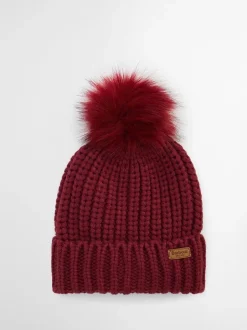 Mutsen, Handschoenen En Sjaals|Barbour Rood - ® Saltburn beanie-muts met pompon
