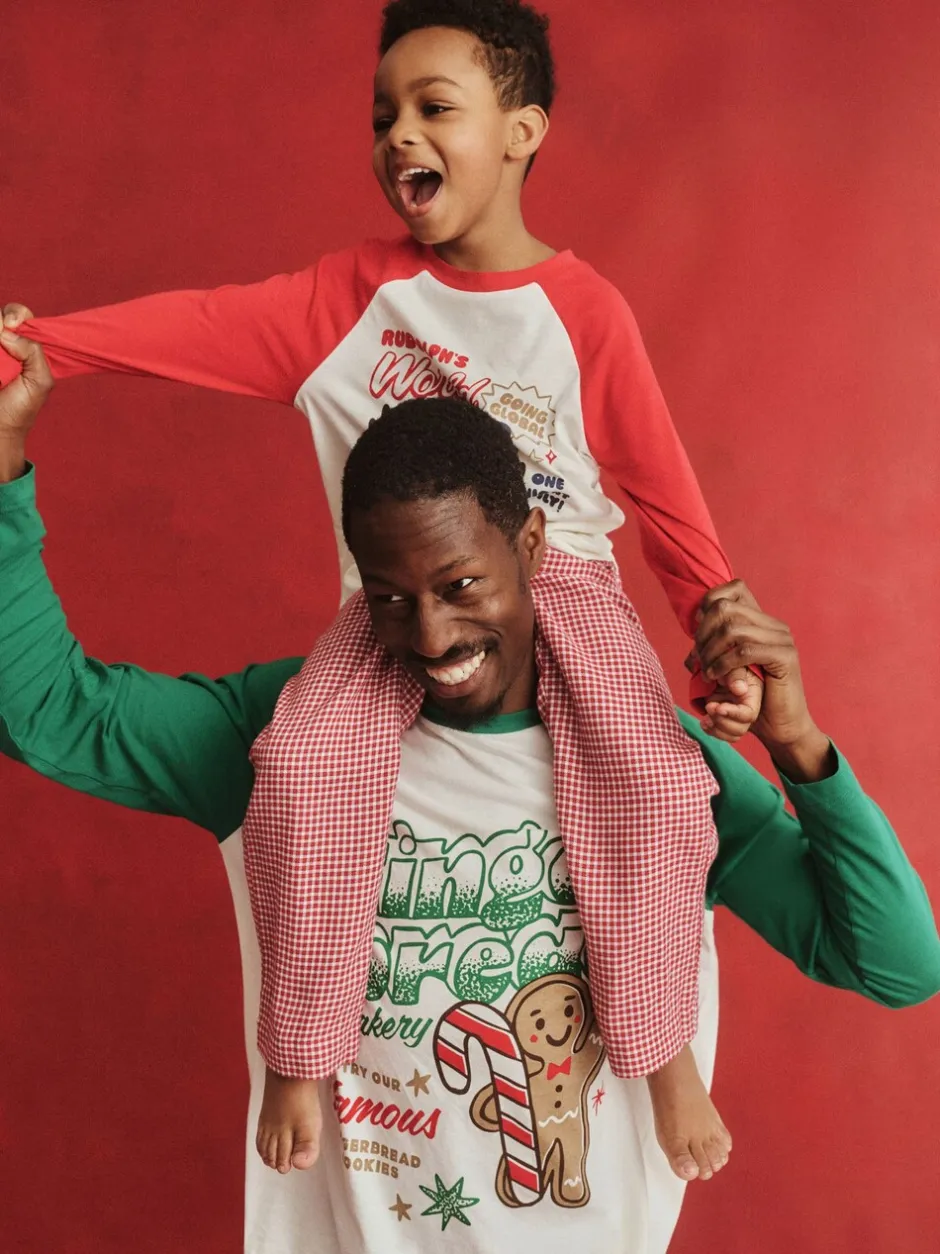 Pyjama's*Cotton On - Adult Matching Family Christmas Raglan Long Sleeve Pyjamas Set Rood