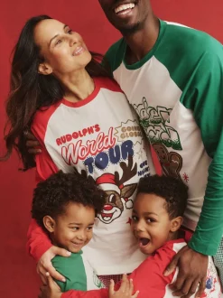Pyjama's*Cotton On - Adult Matching Family Christmas Raglan Long Sleeve Pyjamas Set Rood