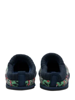 Pantoffels|Dunlop - heren pantoffelmuiltjes met Fairisle-patroon en warme voering Rood