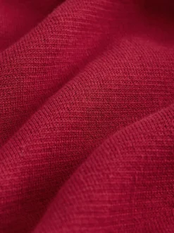 Gebreide Kleding*Next Rood - Effen - Regular fit 100% katoenen premium trui met korte rits