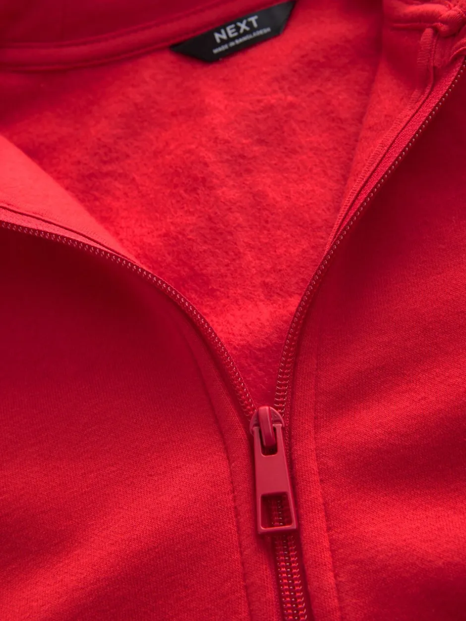 Sweaters En Hoody´S*Next Rood - Effen hoodie met doorlopende rits (3-16 jr)