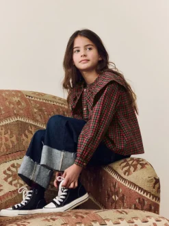 Overhemden En Blouses*Next Rood - Geruite blouse met ruches aan de kraag (3-16jaar)