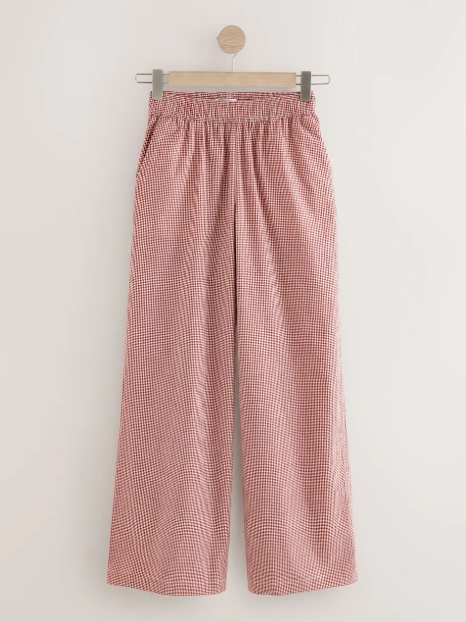 Broeken|Next - Gingham Wide Leg Trousers Rood