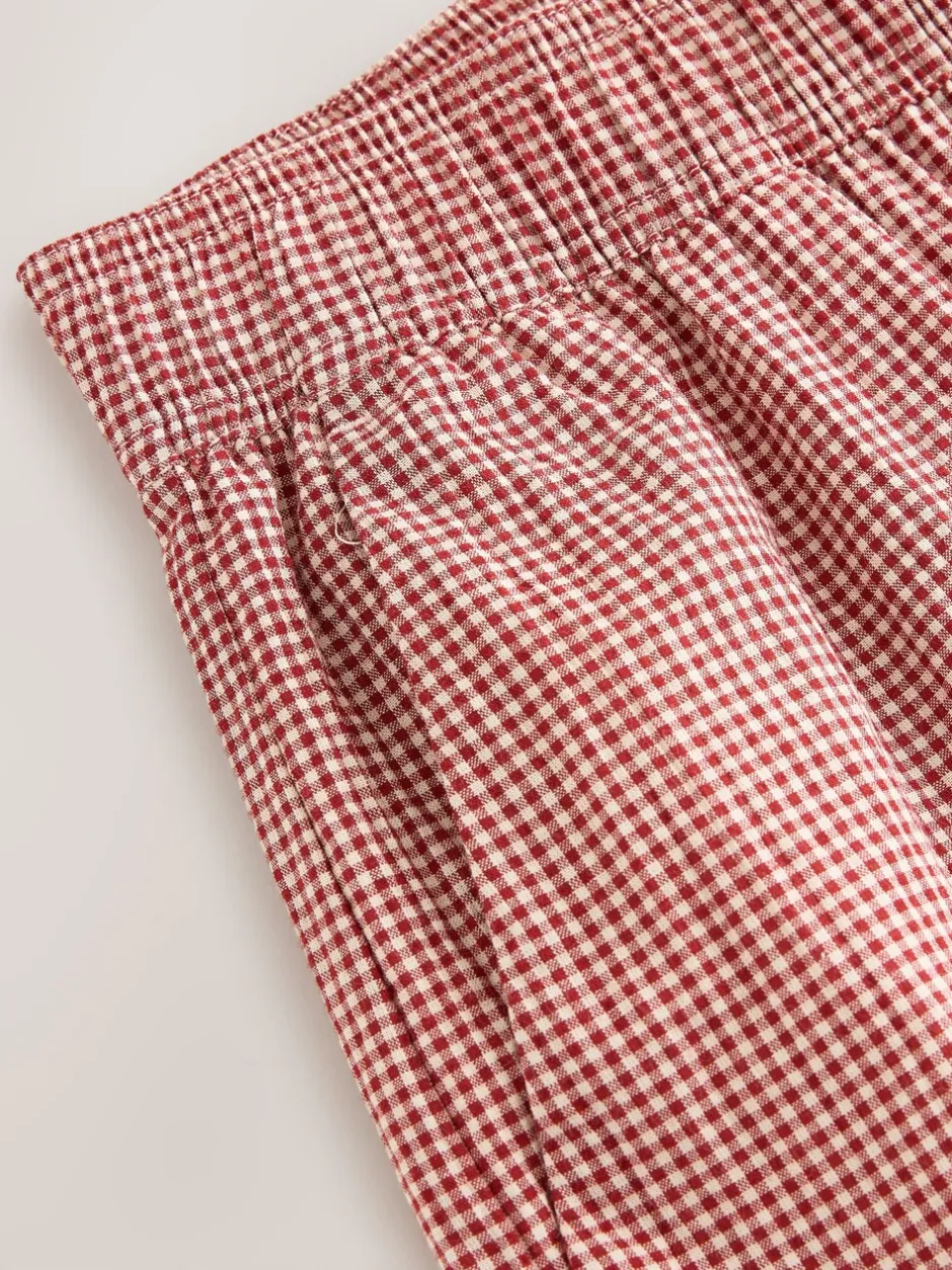 Broeken|Next - Gingham Wide Leg Trousers Rood