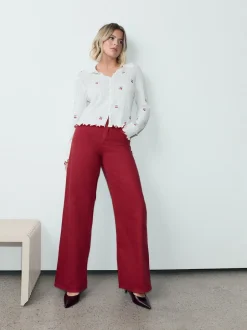 Jeans|Next Rood - Jeans met wijde pijpen