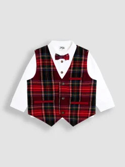 Kostuums En Herenvesten*Jojo Maman Bébé - 3-Piece Bow Tie Waistcoat & Shirt Set Rood