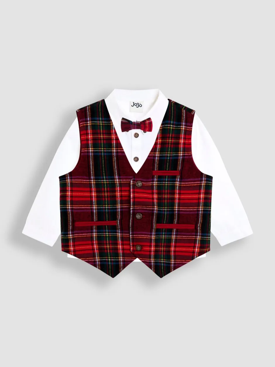 Kostuums En Herenvesten*Jojo Maman Bébé - 3-Piece Bow Tie Waistcoat & Shirt Set Rood