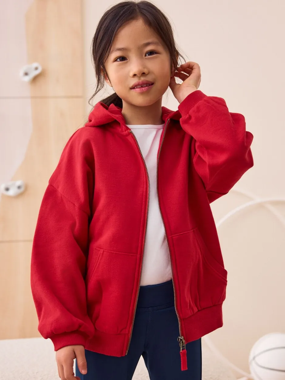 Schoolkleding|Sweaters En Hoody´S*Next - Katoenrijke sporthoodie met ritssluiting (3-16 jr) Rood