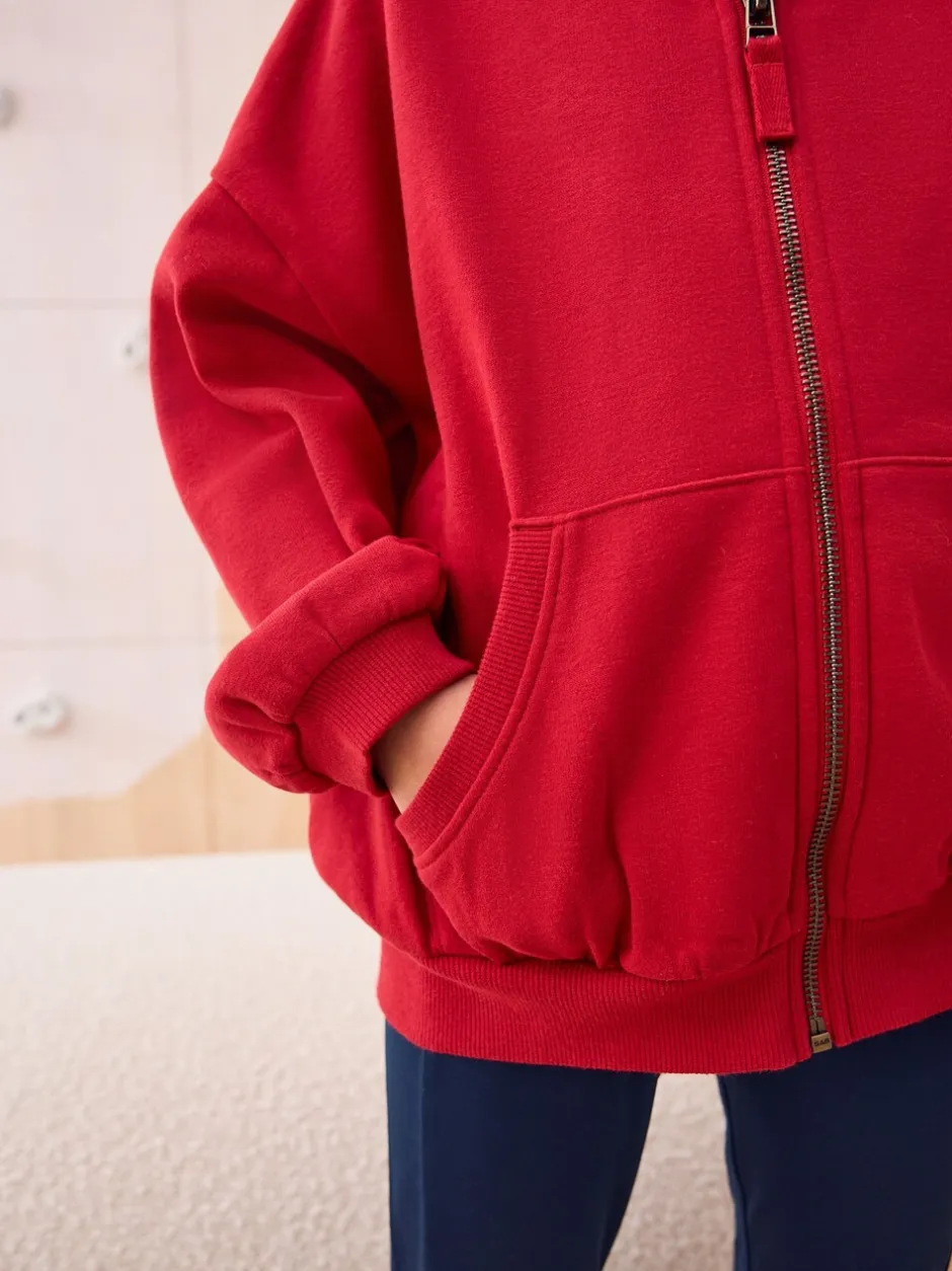 Schoolkleding|Sweaters En Hoody´S*Next - Katoenrijke sporthoodie met ritssluiting (3-16 jr) Rood