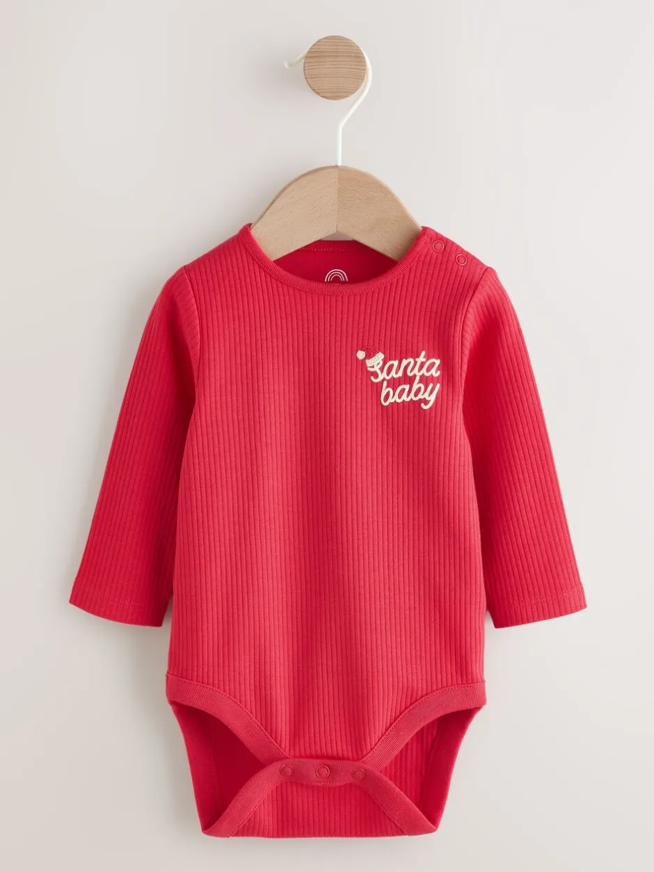 Rompertjes En Hemdjes|Next Rood - Kerstmis Baby Bodysuit