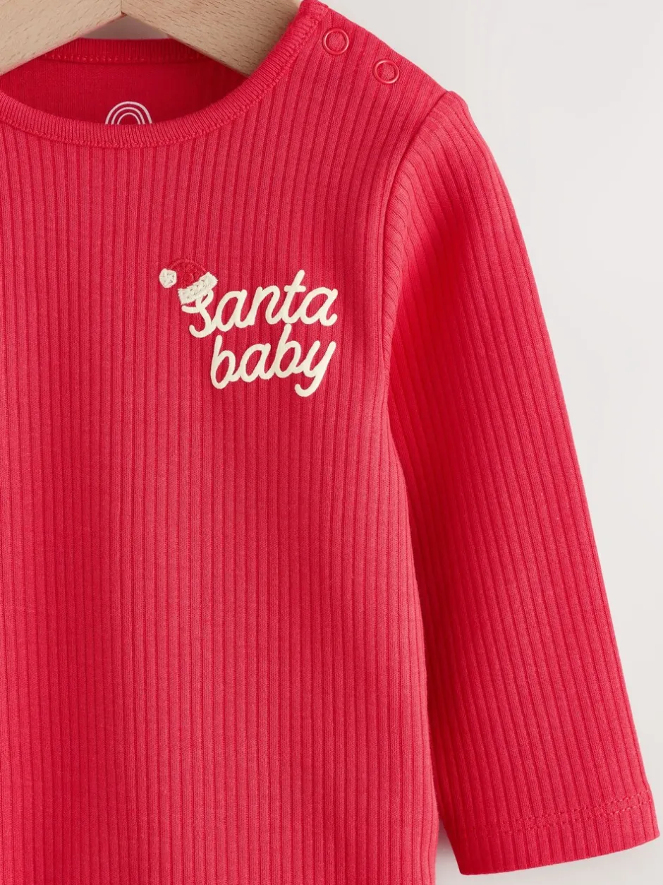 Rompertjes En Hemdjes|Next Rood - Kerstmis Baby Bodysuit