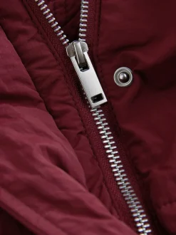 Jassen En Jacks|Next - Lange regenbestendige gewatteerde jas Rood