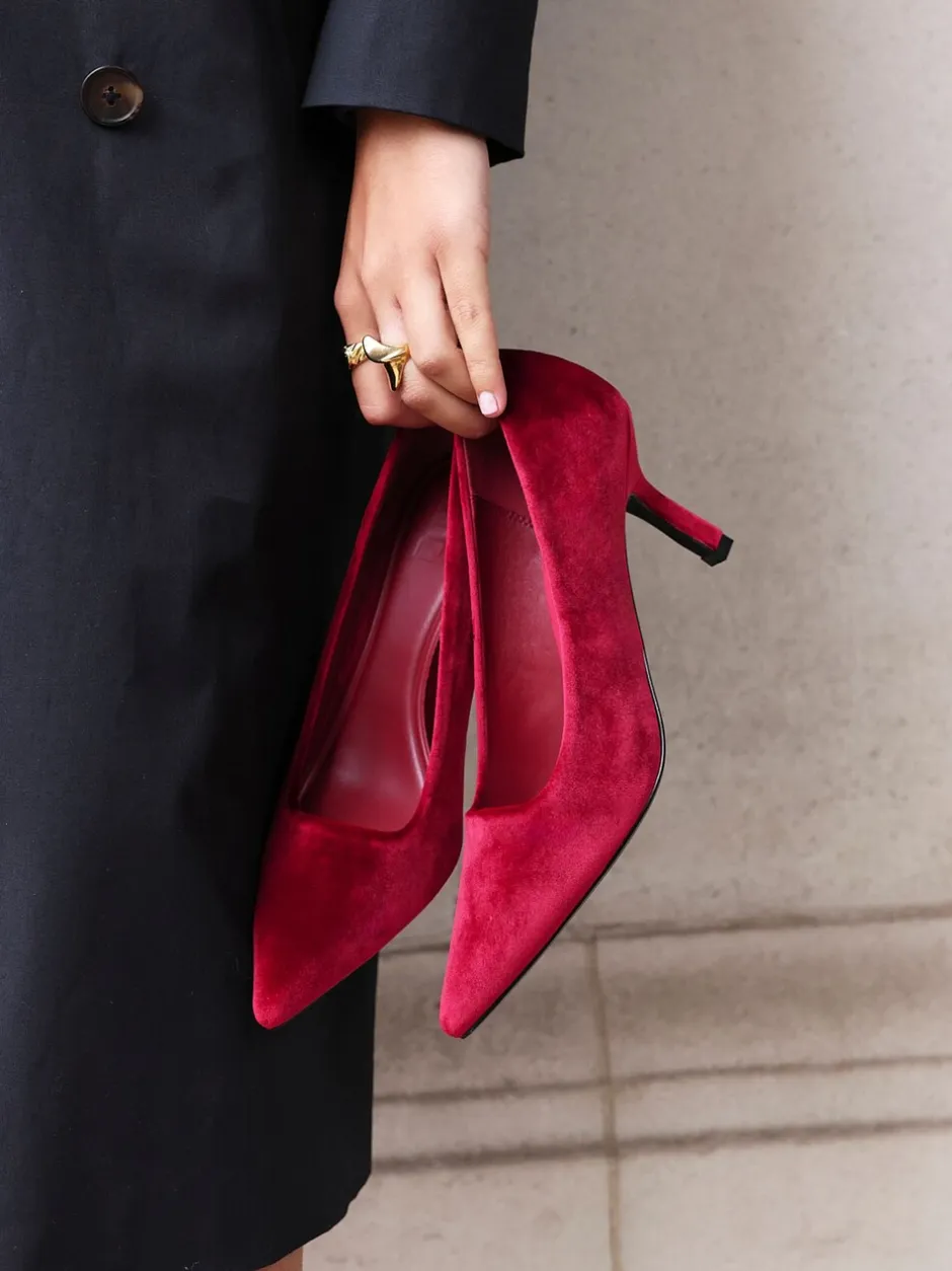 Schoenen Met Hakken|Linzi - Kat Stilettohakken met gesloten hiel Rood
