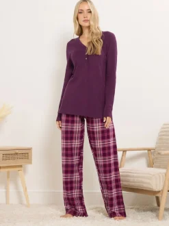 Pyjama's|Loungewear*Long Tall Sally - geruite pyjama Rood