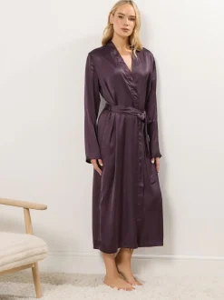 Badjassen*Long Tall Sally - Satin Maxi Robe Rood