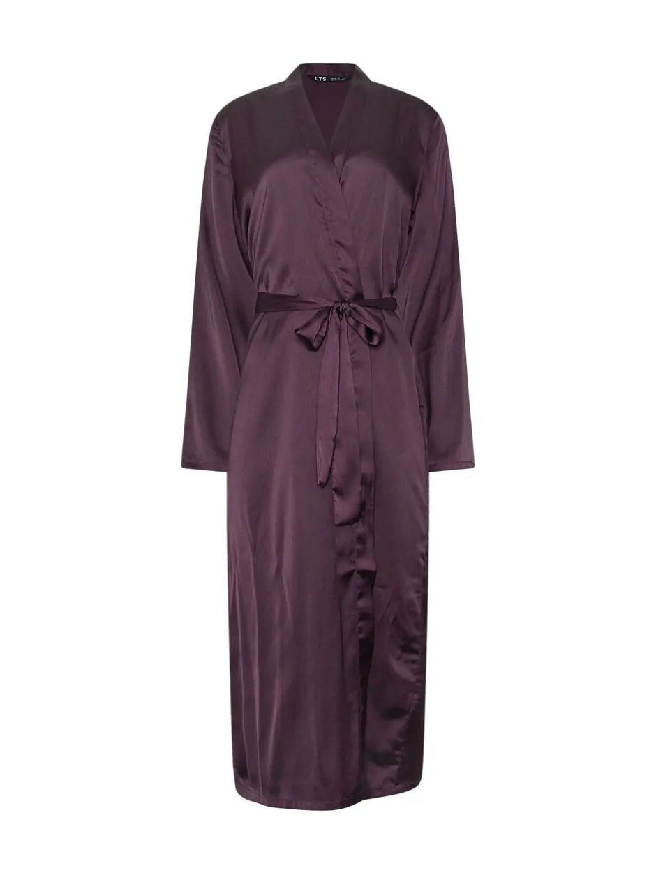 Badjassen*Long Tall Sally - Satin Maxi Robe Rood