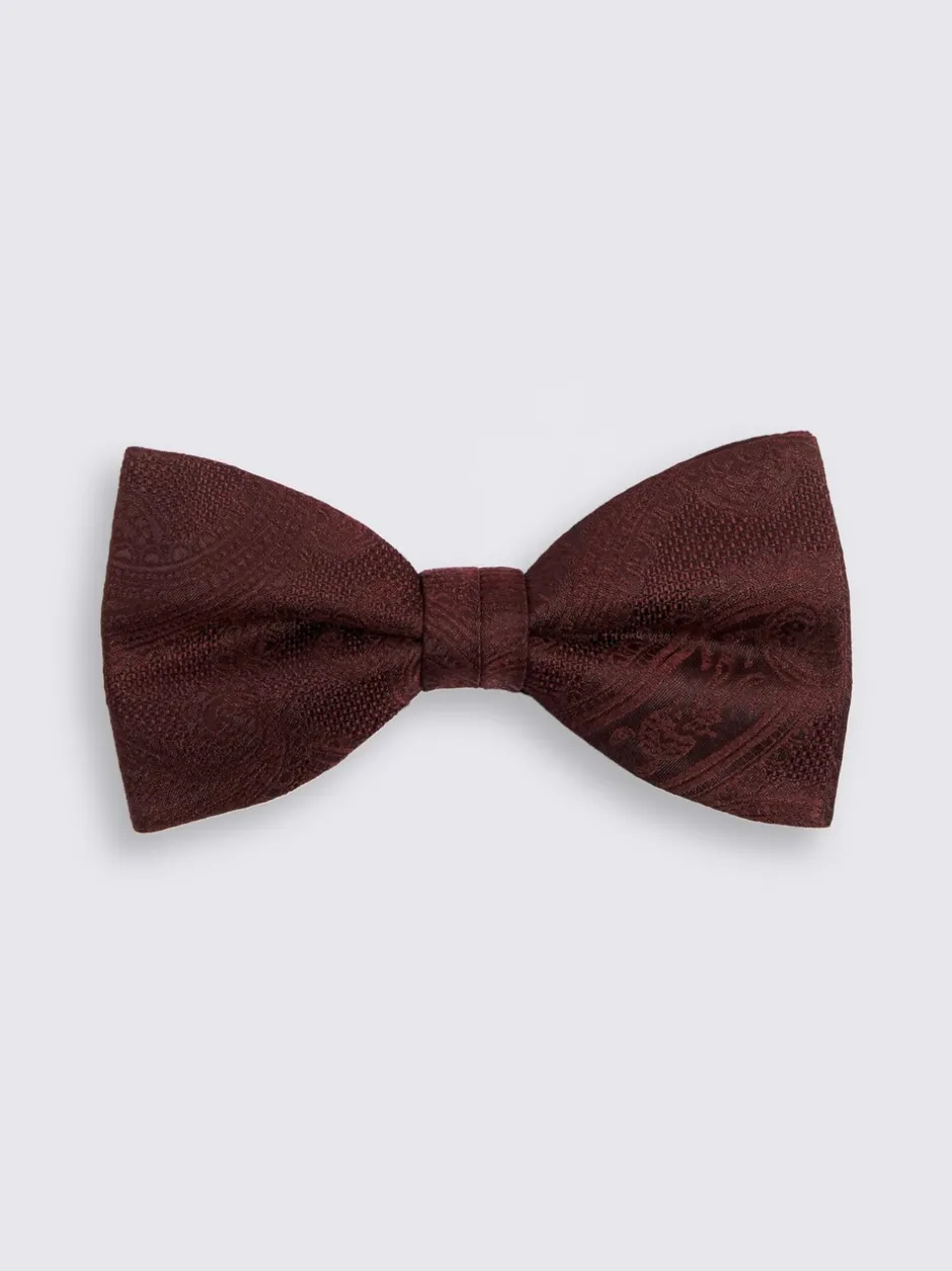 Stropdassen En Pochets*MOSS - Silk Paisley Ready Bow Tie Rood