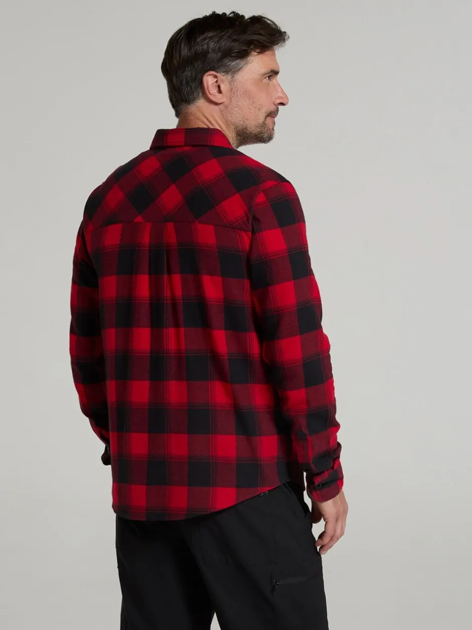 Shirts*Mountain Warehouse Rood - - Flanellen Trace overhemd met lange mouwen voor heren