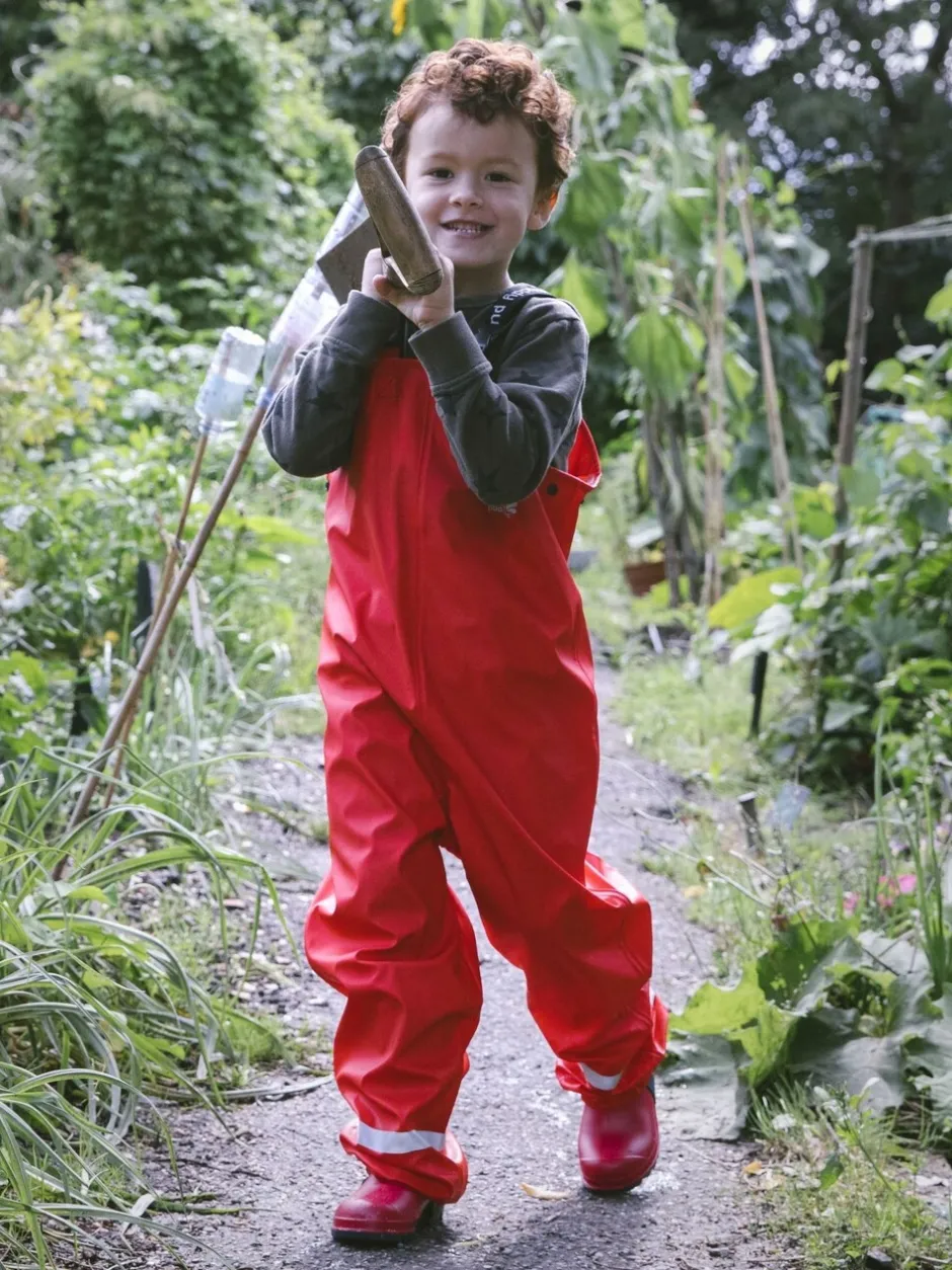 Tuinbroeken|Jumpsuits En Playsuits|Muddy Puddles - - Waterdichte tuinbroek voor regendagen Rood