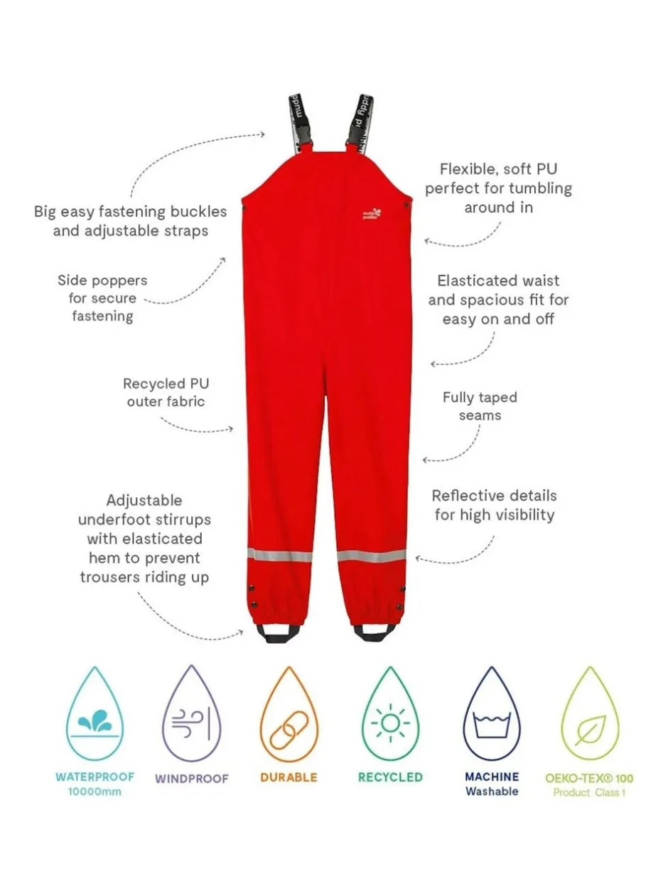Tuinbroeken|Jumpsuits En Playsuits|Muddy Puddles - - Waterdichte tuinbroek voor regendagen Rood
