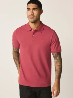 Poloshirts|Next Rood - Normale Pasvorm - Piqué poloshirt met korte mouwen