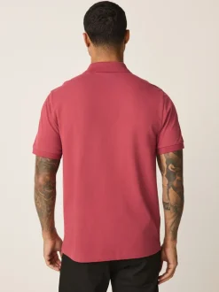 Poloshirts|Next Rood - Normale Pasvorm - Piqué poloshirt met korte mouwen