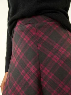 Rokken|Roman Rood - Panelled Check Midi Skirt