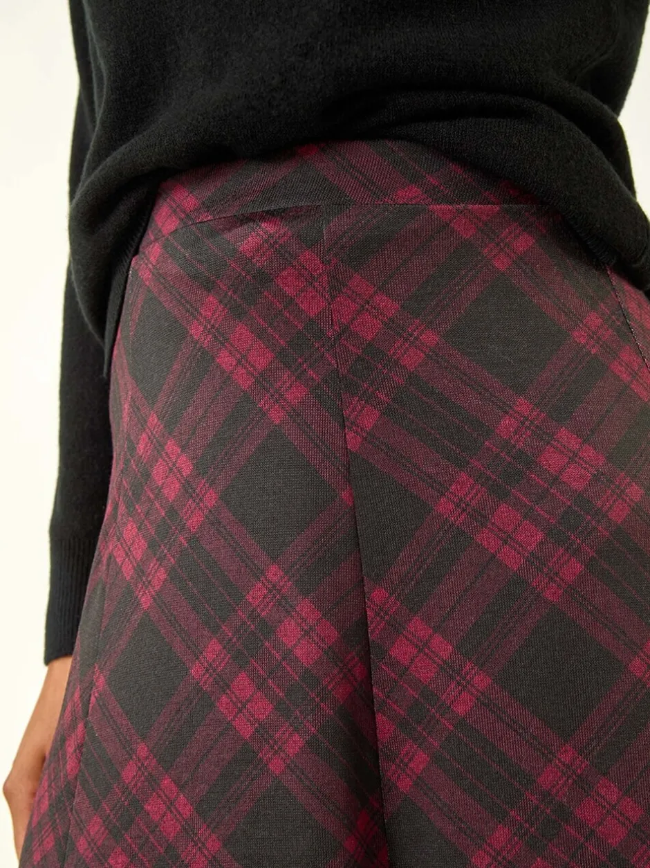 Rokken|Roman Rood - Panelled Check Midi Skirt