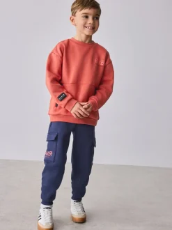 Joggingbroeken|Sweaters En Hoody´S|Baker by Ted Baker - set van sweatshirt en cargojoggingbroek Rood