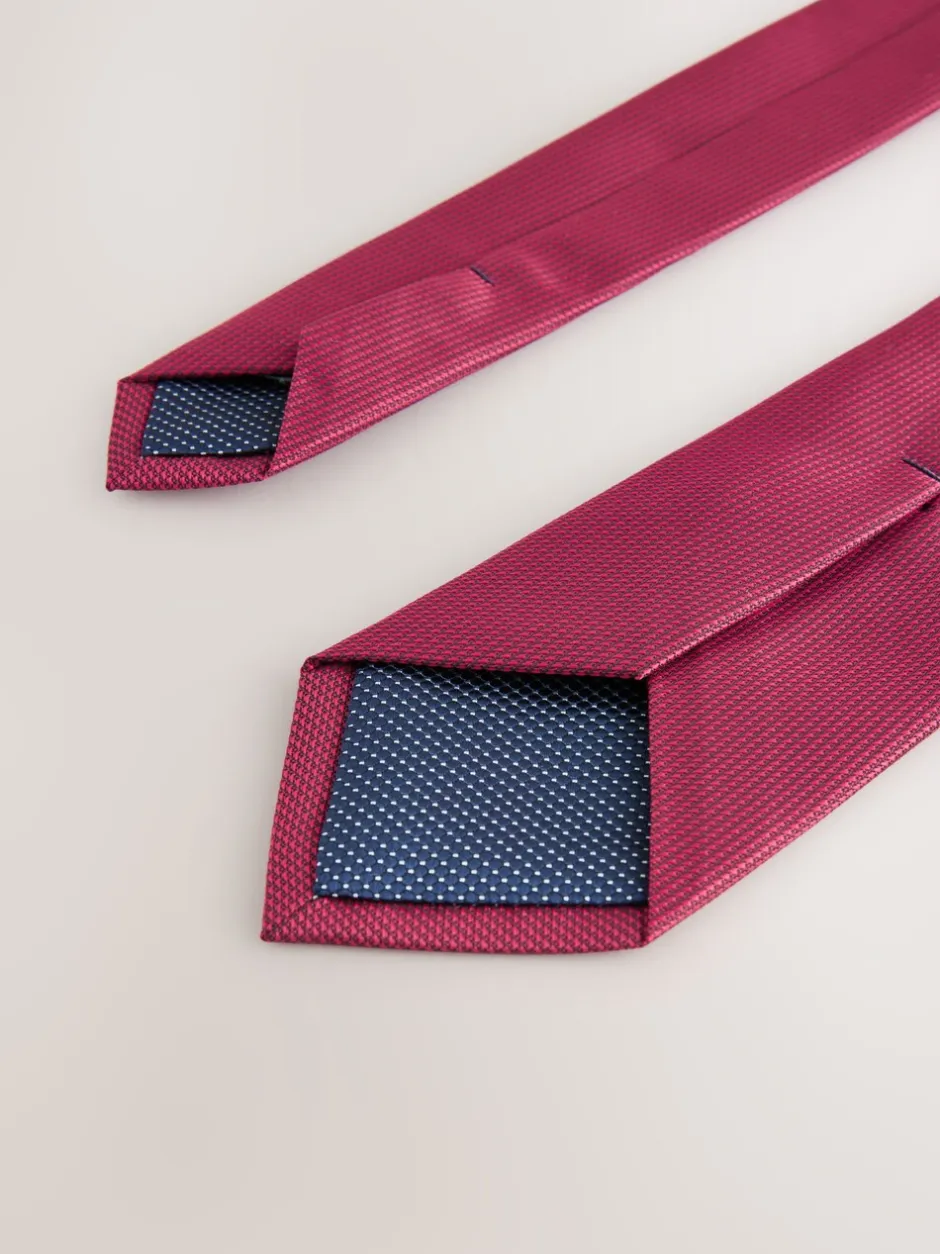 Stropdassen En Pochets*Next Rood - Smal - Stropdas met textuur