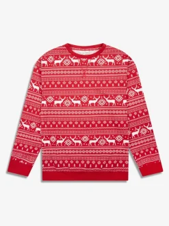 Pyjama's|Loungewear|The Little Tailor - kerstpyjama met rendier Rood
